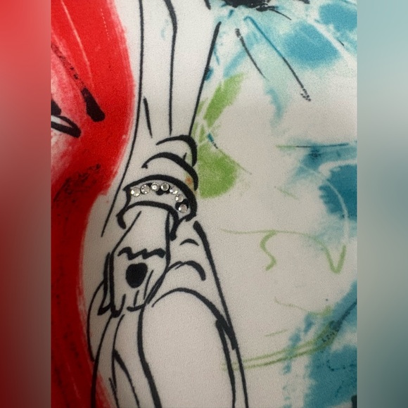 Dolcezza White Blouse with Fun Design and Rhinestone Accents - Picture 4 of 10